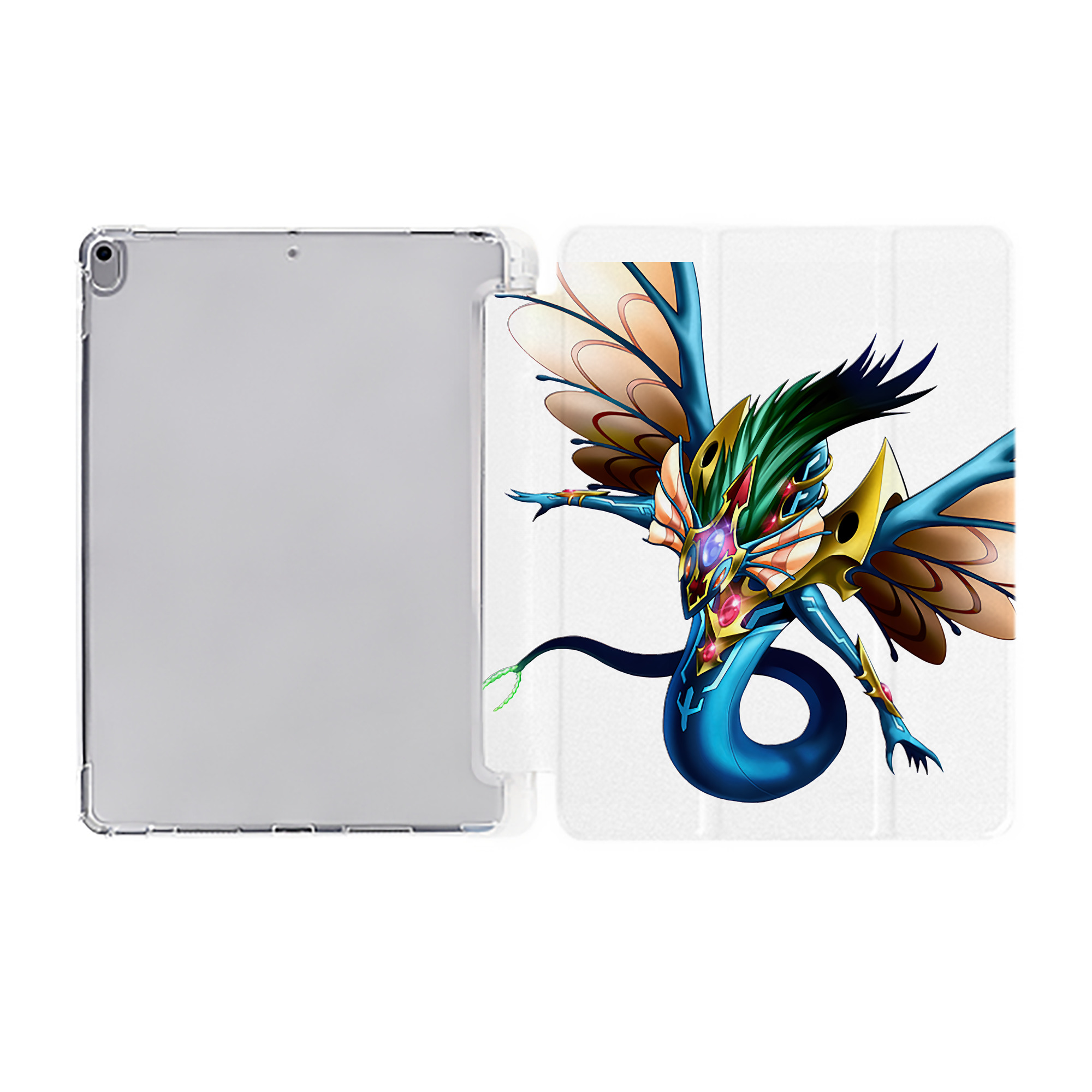 （画像用） 遊☆戯☆王 Yu-Gi-Oh! IPad ケース ペン収納付き 三つ折りスタンド PUレザー×シリコン 対応機種9.5/10.5/10.9インチ